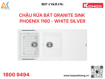 Chậu rửa bát Konox Granite Sink Phoenix 1160 – White Silver